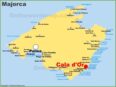 cala dior mallorca|map of cala d'or majorca.